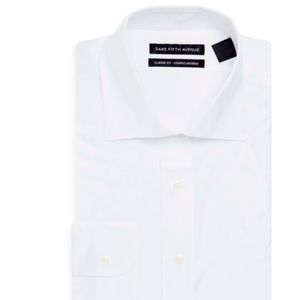 Saks 5th Ave Cotton Dress Shirt Classic Fit with French Cuffs - Never Worn!